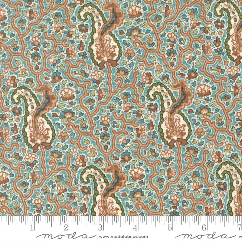 Dinahs Delight Paisley - Robins Egg - Quilt Fabric