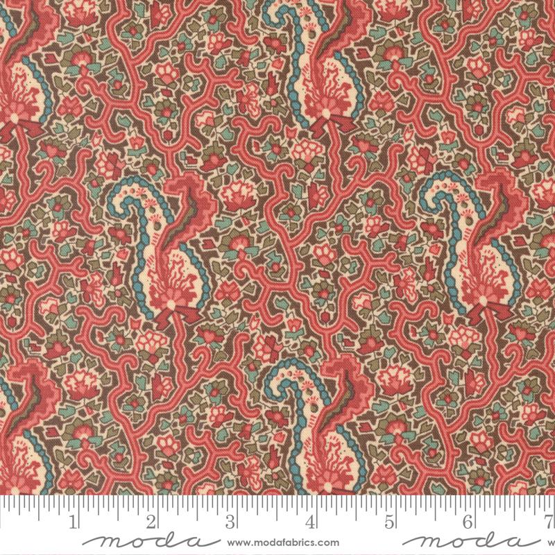 Dinahs Delight Paisley - Dark Chocolate - Quilt Fabric