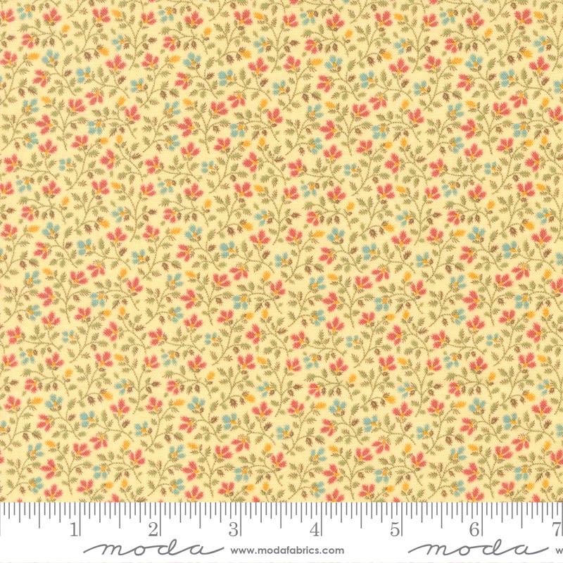 Dinahs Delight Anemone - Butter - Quilt Fabric