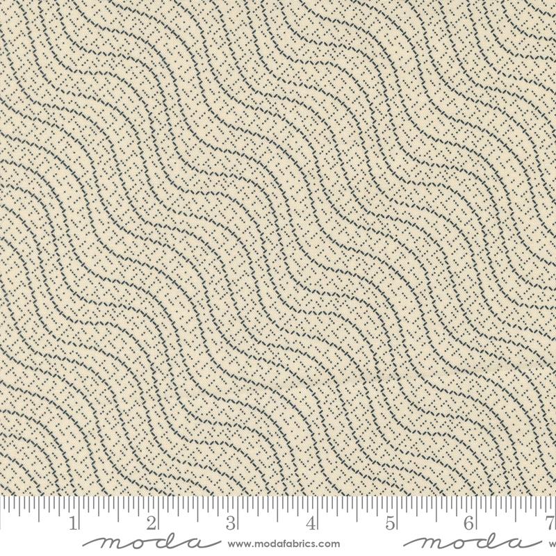 Goodnight Irene Waves - Sweet Cream Graphite - Quilt Fabric