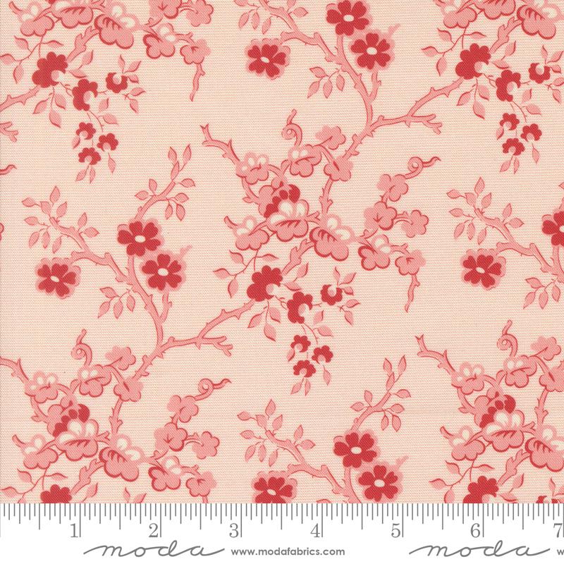 Sallys Stitches Flowers Sweet Pink - Quilt Fabric