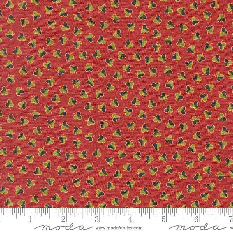 Sallys Stitches Clover Turkey Red - Quilt Fabric