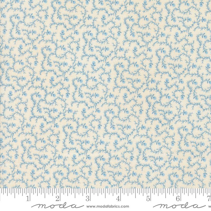 Sallys Stitches Vines Blue Sky - Quilt Fabric