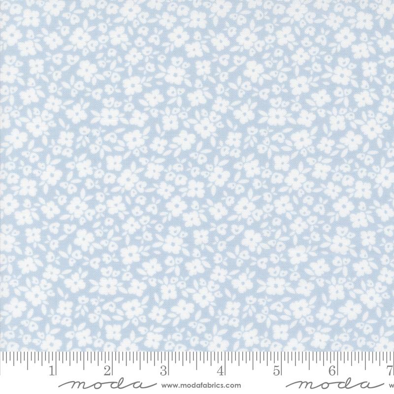 Cottage Charm Flowers - Powder Blue - Quilt Fabric