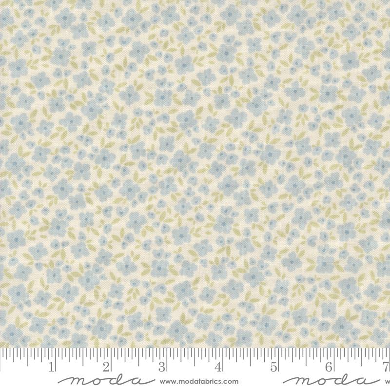 Cottage Charm Flowers - Light Blue - Quilt Fabric