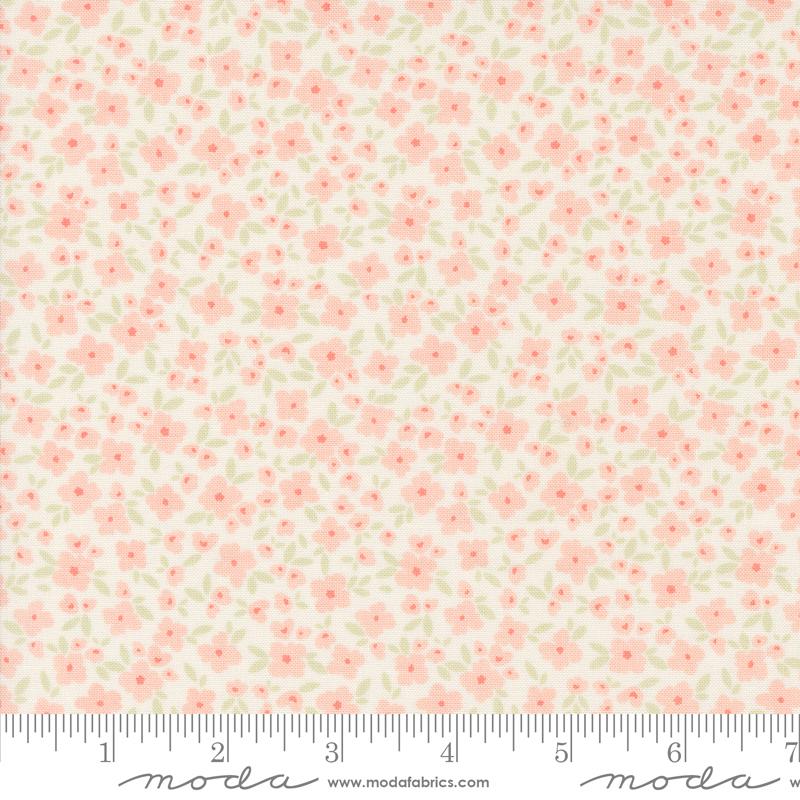 Cottage Charm Flowers - Koral Kicks - Quilt Fabric