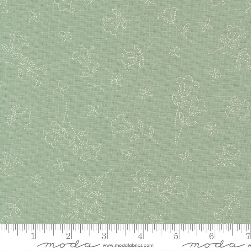 Sunbonnet Bloom Dusty Blue - Quilt Fabric