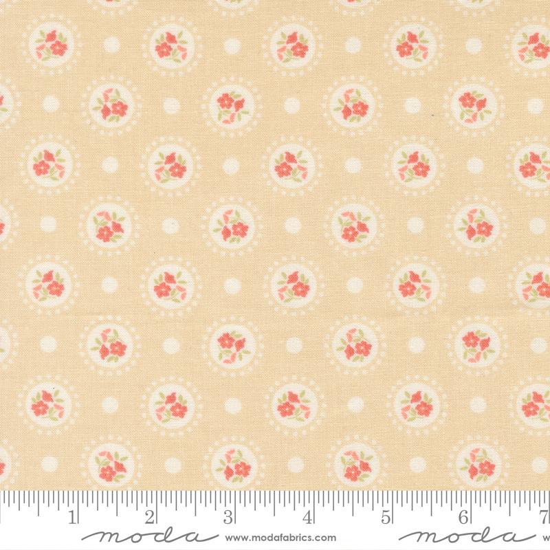 Sunbonnet Dots Almond - Quilt Fabric