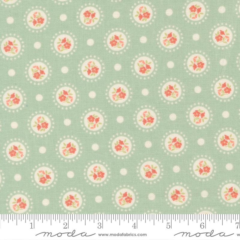 Sunbonnet Dots Dusty Blue - Quilt Fabric