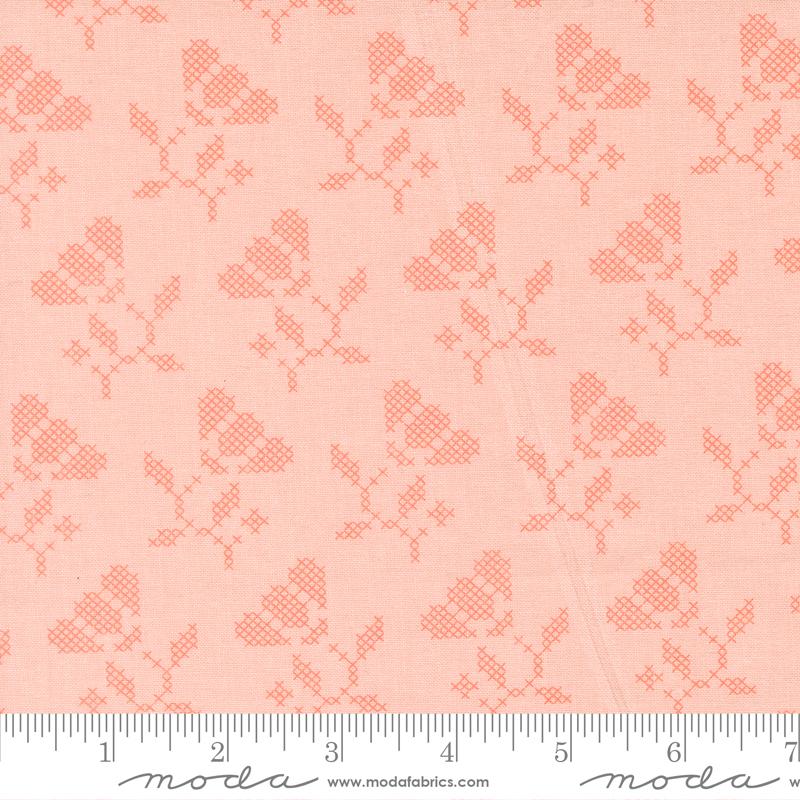 Sunbonnet Stitches Pink - Quilt Fabric