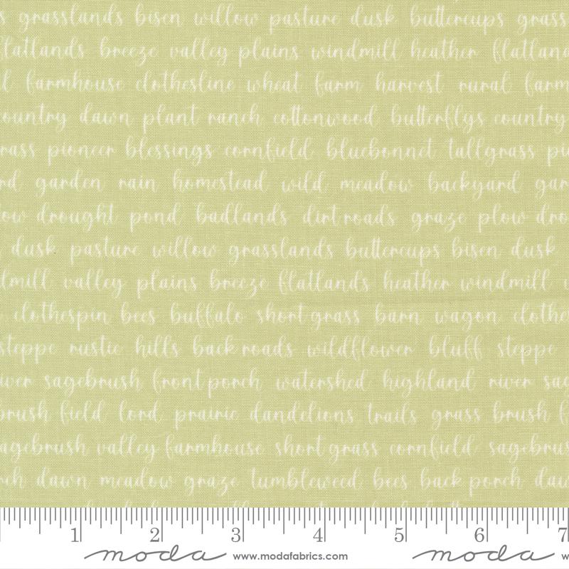 Pastel Prairie Text Pear - Quilt Fabric