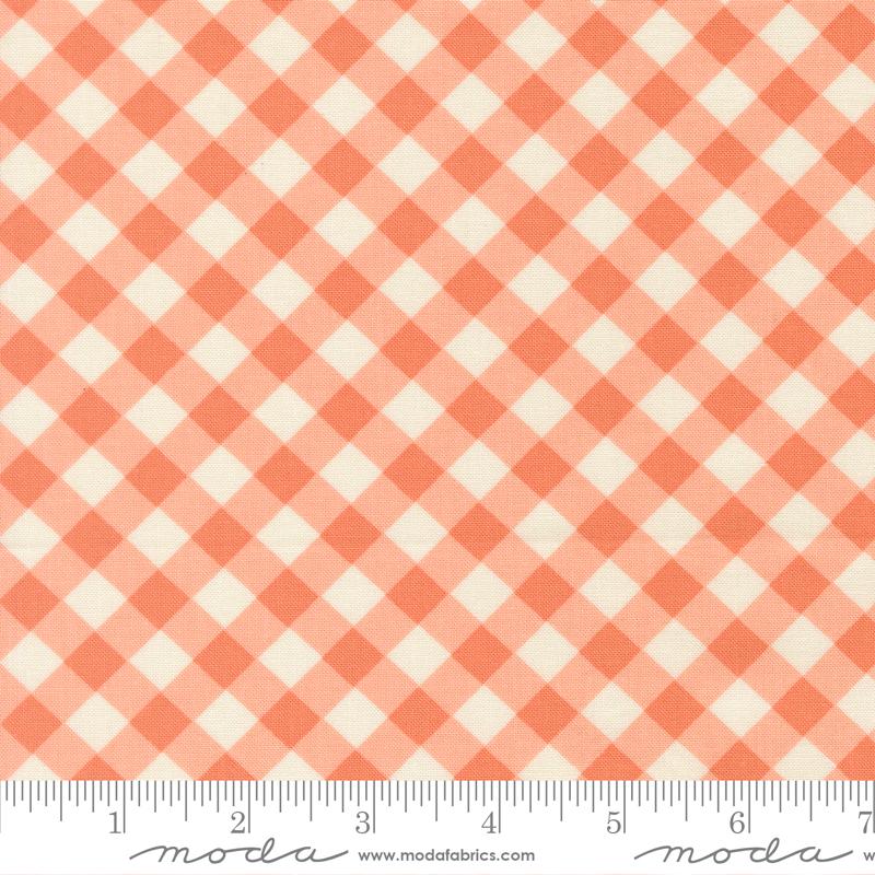 Pastel Prairie Gingham Coral - Quilt Fabric