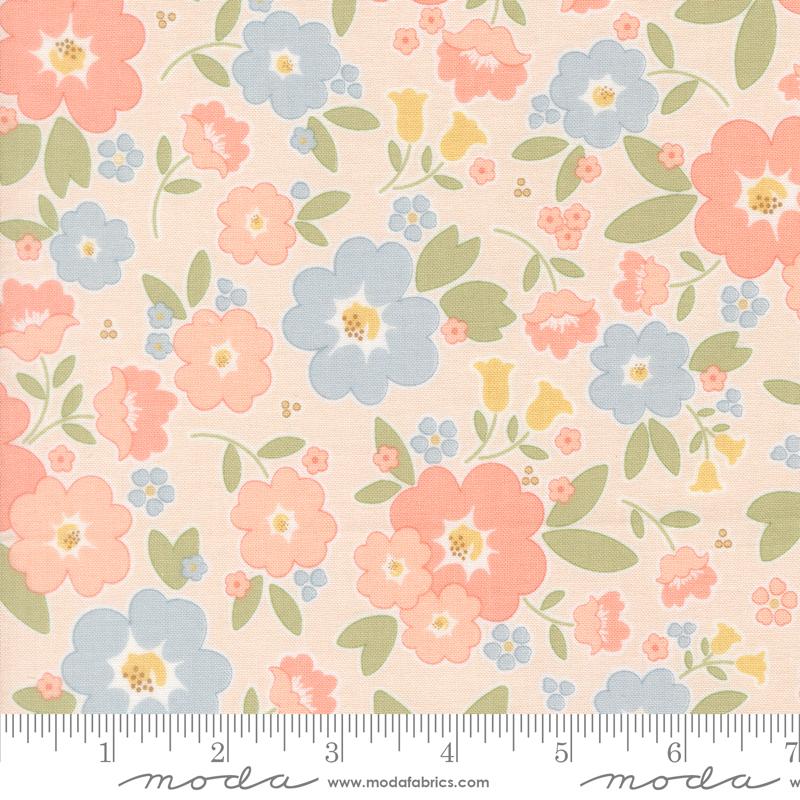 Handmade Sweetness Flower Blush - Quilt Fabric, zoomed in. Select this picture to zoom back out.