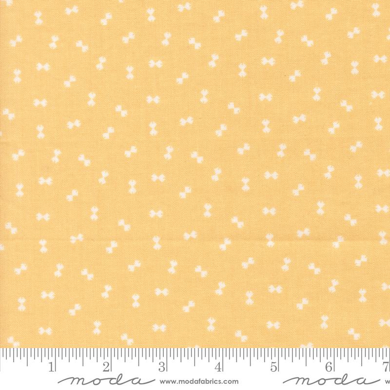Handmade Sweetness Bowties Butterscotch - Quilt Fabric, zoomed in. Select this picture to zoom back out.