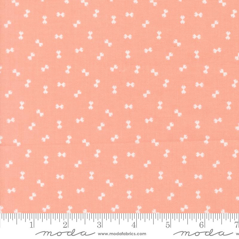 Handmade Sweetness Bowties Peach - Quilt Fabric, zoomed in. Select this picture to zoom back out.
