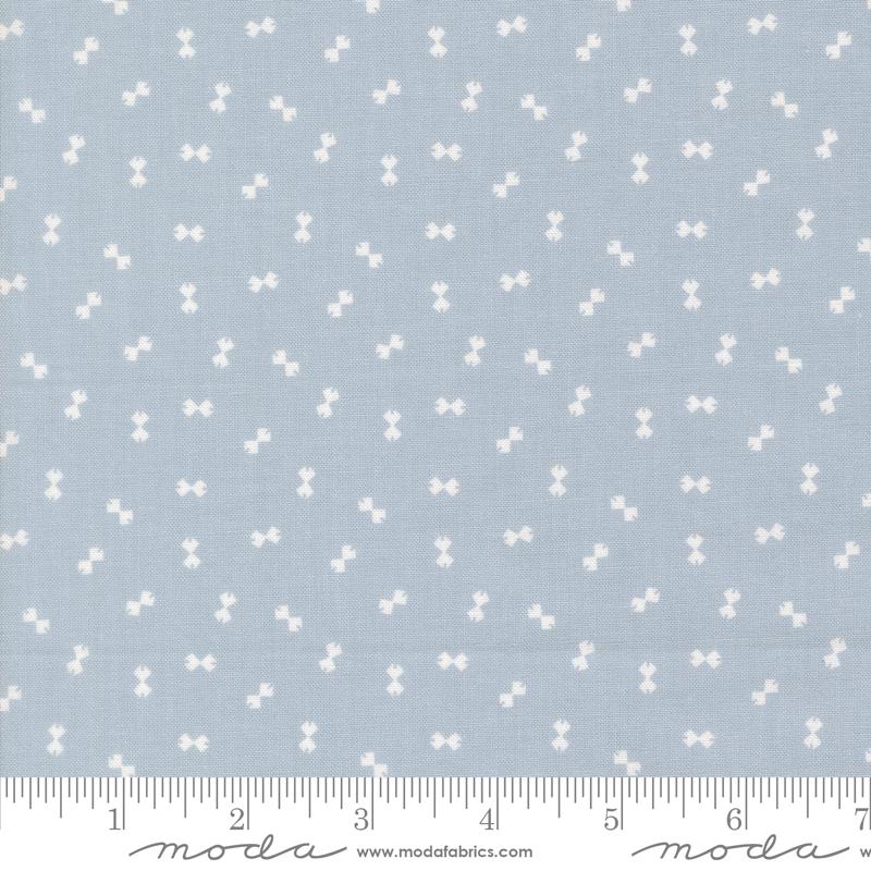 Handmade Sweetness Bowties Powder Blue - Quilt Fabric, zoomed in. Select this picture to zoom back out.