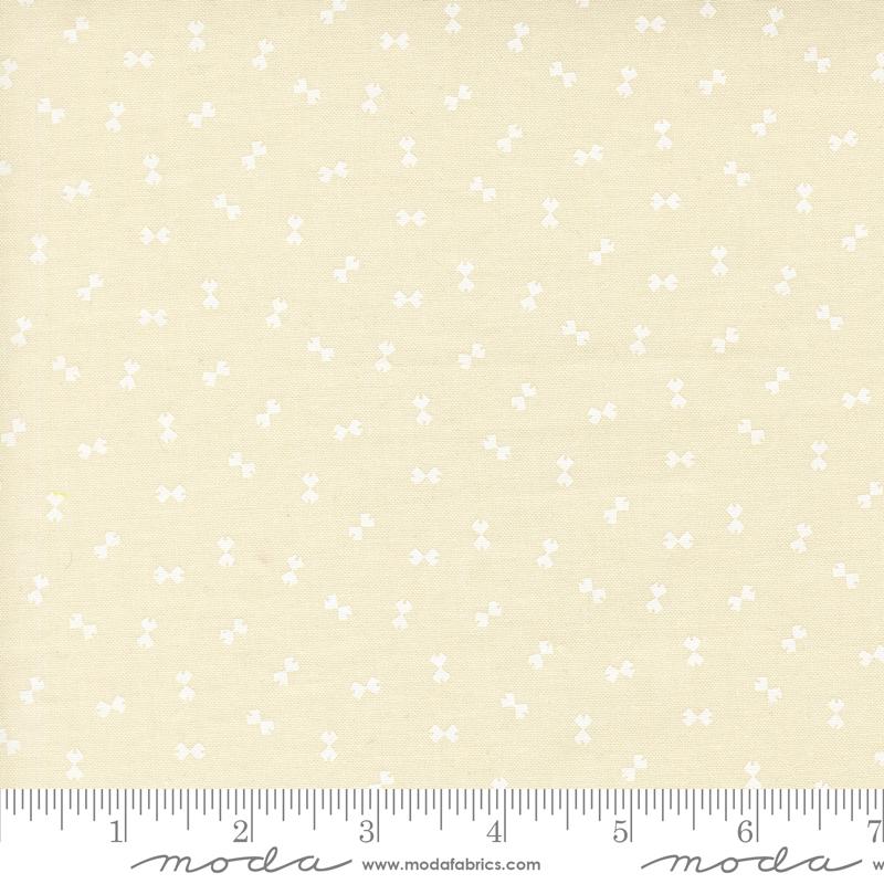 Handmade Sweetness Bowties Porcelain White - Quilt Fabric, zoomed in. Select this picture to zoom back out.