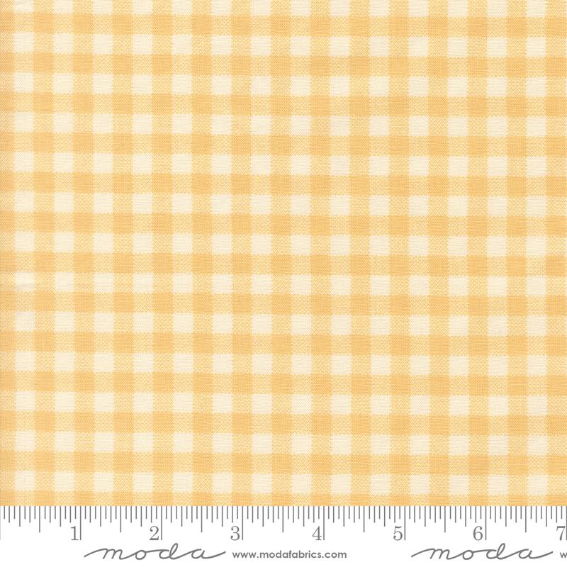 Handmade Sweetness Gingham Butterscotch - Quilt Fabric, zoomed in. Select this picture to zoom back out.