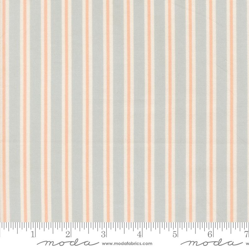 Handmade Sweetness Stripes Powder Blue - Quilt Fabric, zoomed in. Select this picture to zoom back out.