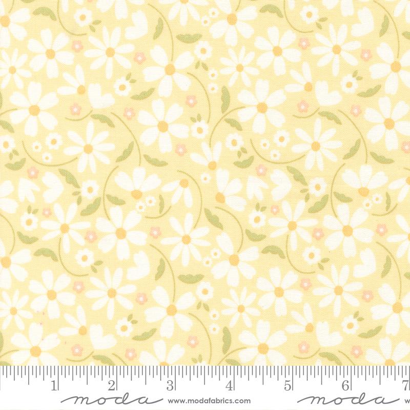 Dear Daisy Flower Buttercup - Quilt Fabric, zoomed in. Select this picture to zoom back out.