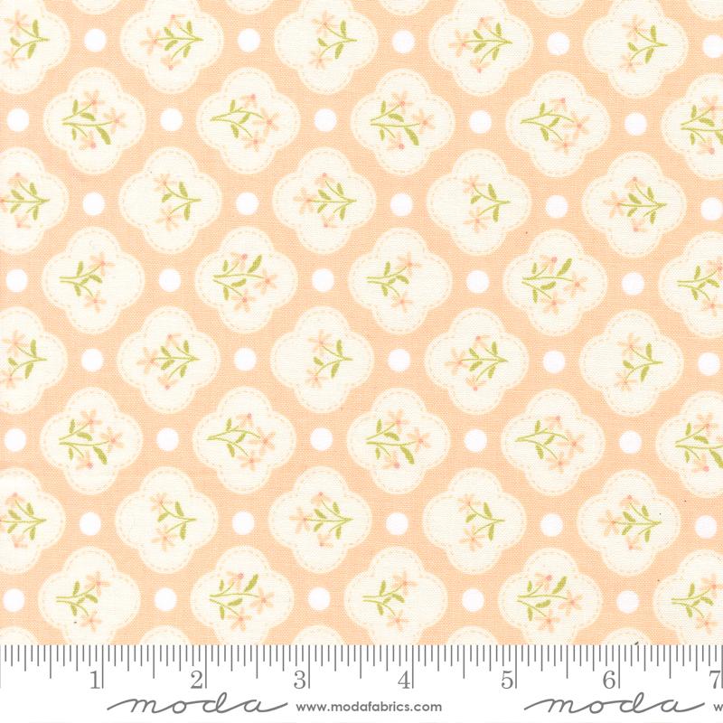 Dear Daisy Icons Apricot - Quilt Fabric, zoomed in. Select this picture to zoom back out.