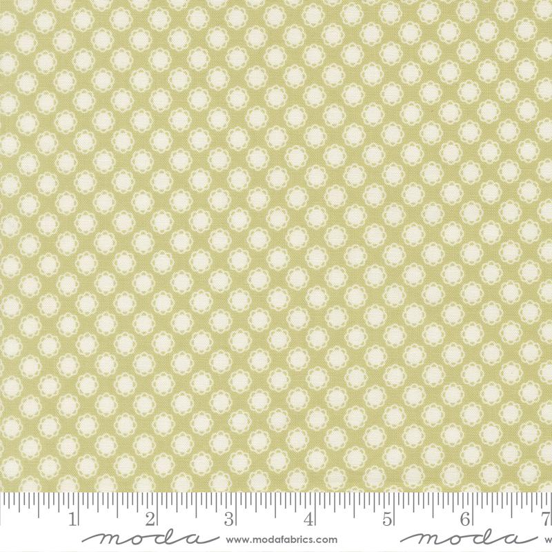 Dear Daisy Doilies Grass - Quilt Fabric, zoomed in. Select this picture to zoom back out.