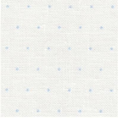 28 Count White with Light Blue Mini Dots Cashel 27x36