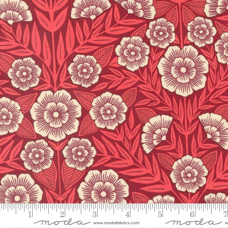 Flower Press Crimson - Quilt Fabric
