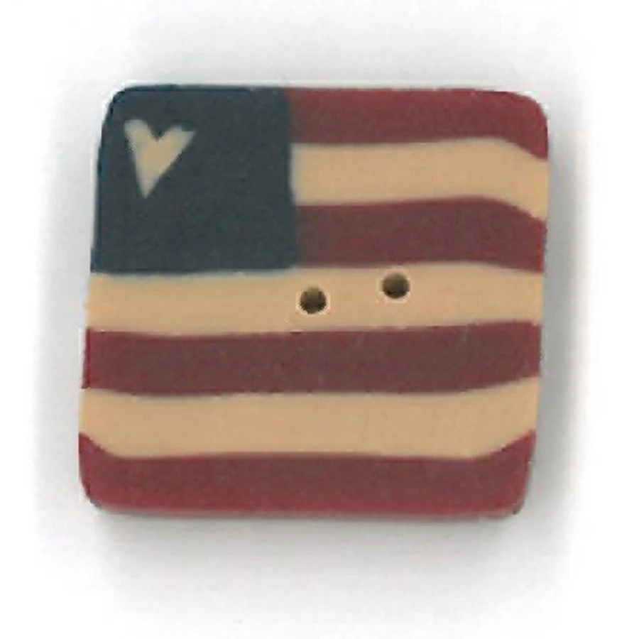 Small Folk Art Square Flag - Button
