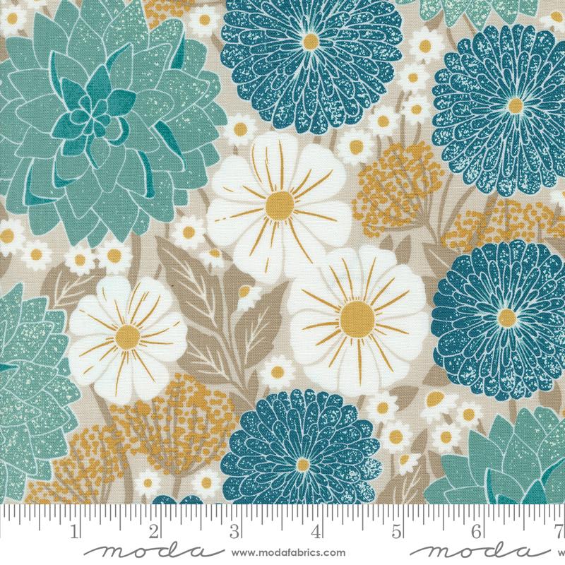 Field Of Flowers Flax - Quilt Fabric