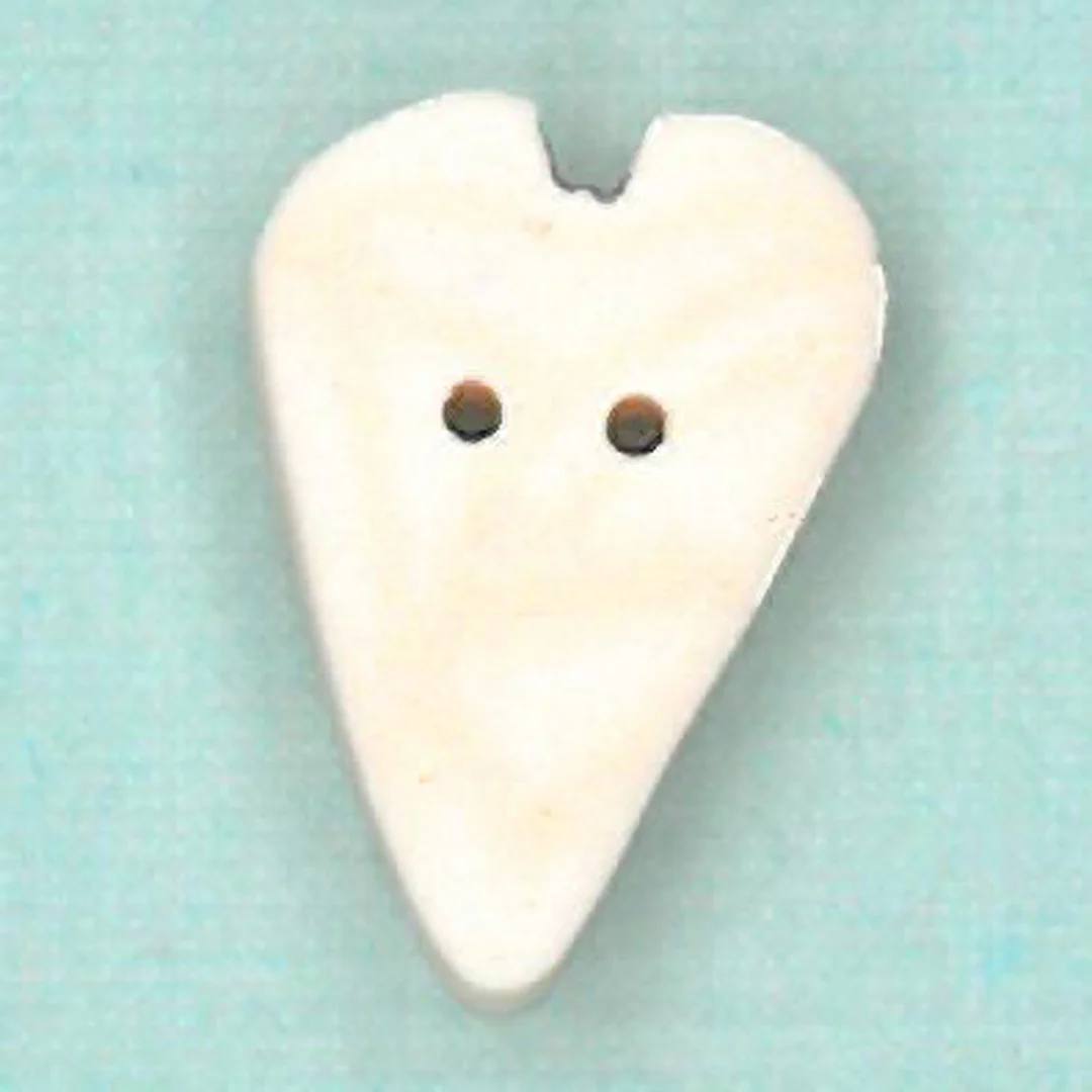Medium White Velvet Heart - Button