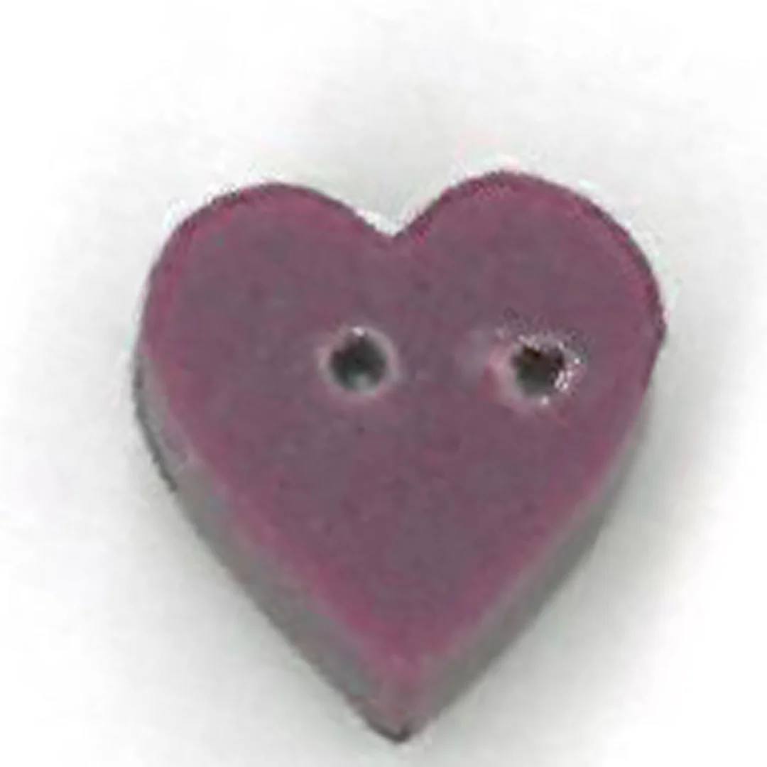 Tiny Plum Velvet Heart - Button