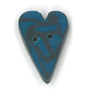 Small Blue Velvet Heart - Button