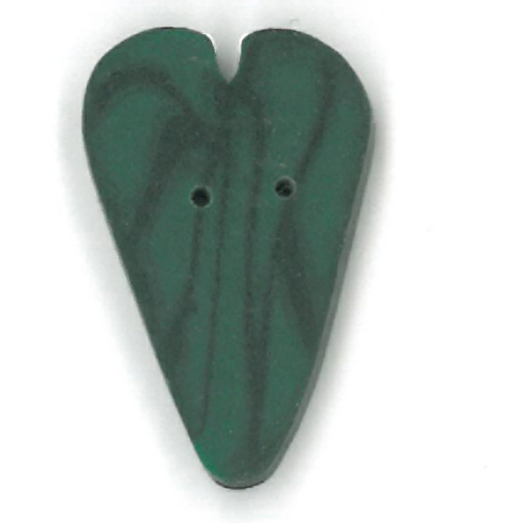 Large Green Velvet Heart - Button