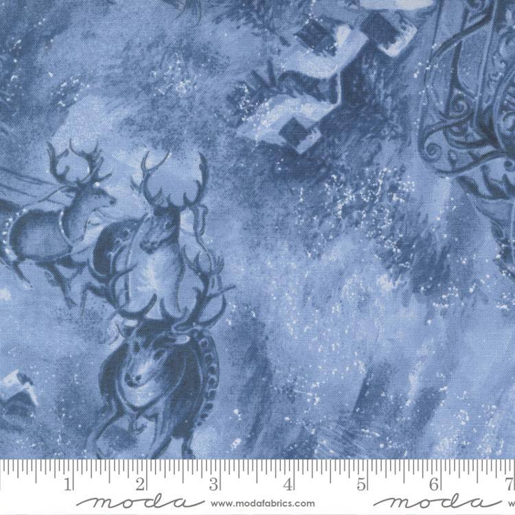 Blizzard Blues Frozen Pond - Santas Sleigh - Quilt Fabric