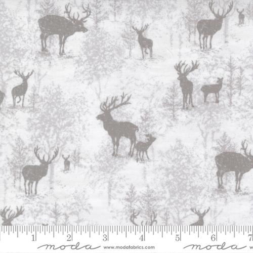 Blizzard Blues Moonbeam - Reindeer Toile - Quilt Fabric