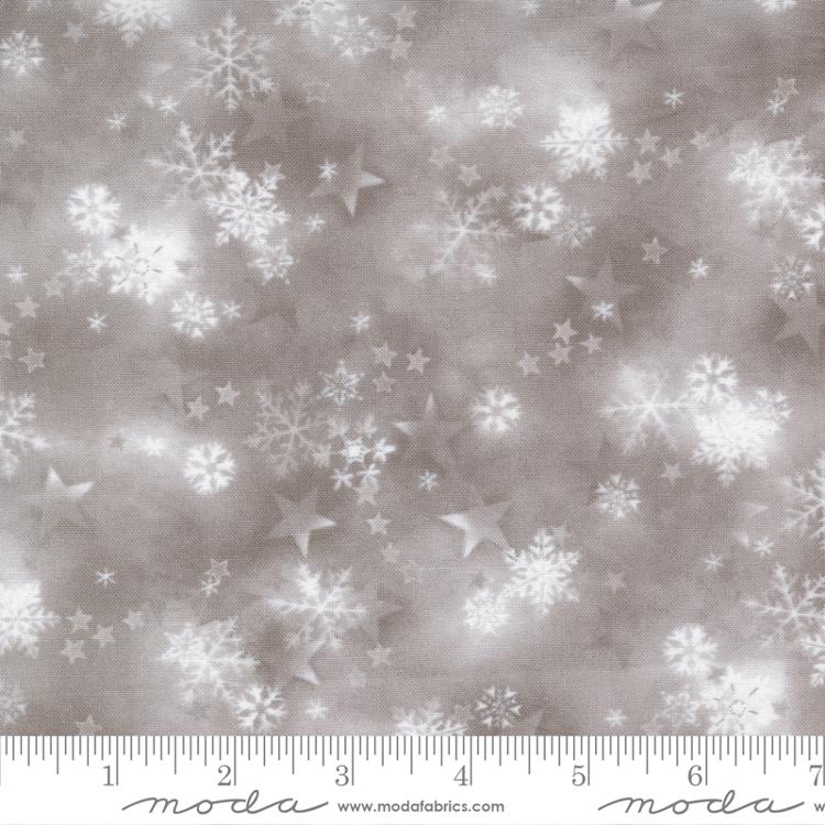 Blizzard Blues Moonbeam - Snowflake Winter - Quilt Fabric, zoomed in. Select this picture to zoom back out.