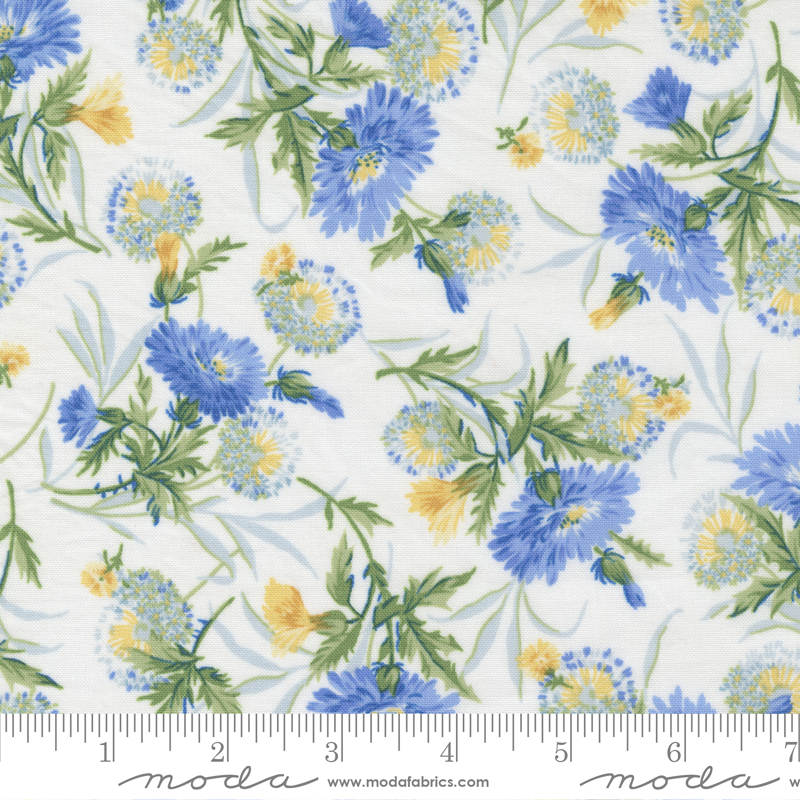 Summer Breeze White - Flower Patch Dandelions - Quilt Fabric