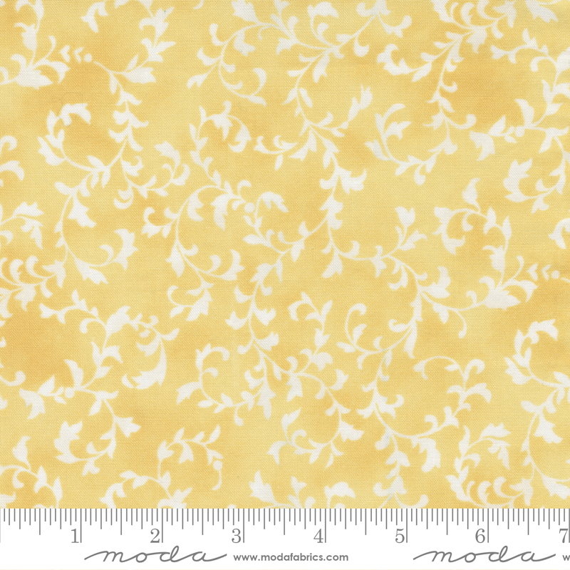 Summer Breeze Yellow - Scroll Vines - Quilt Fabric