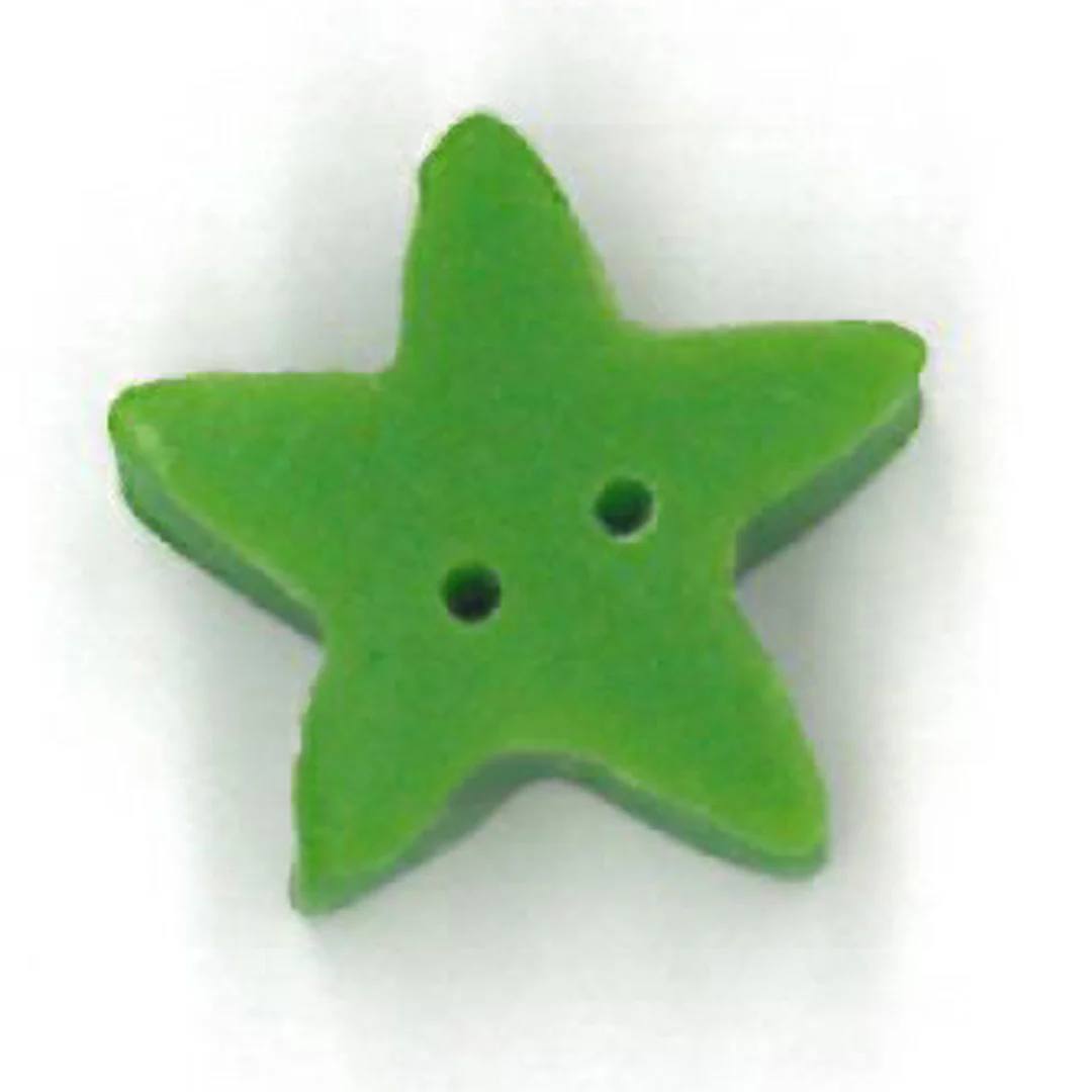 Medium Apple Green Star - Button