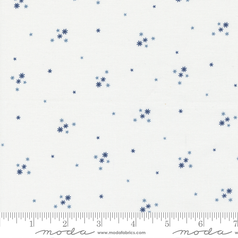 Mix It Up Off White Blue - Stars Stars - Quilt Fabric