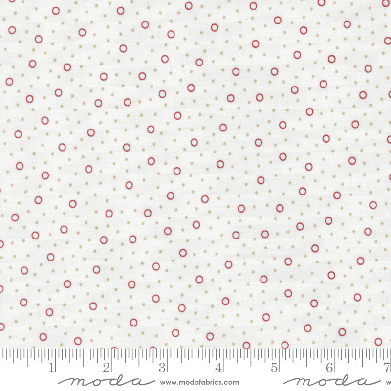 Mix It Up Off White Red - Dottie Dots - Quilt Fabric