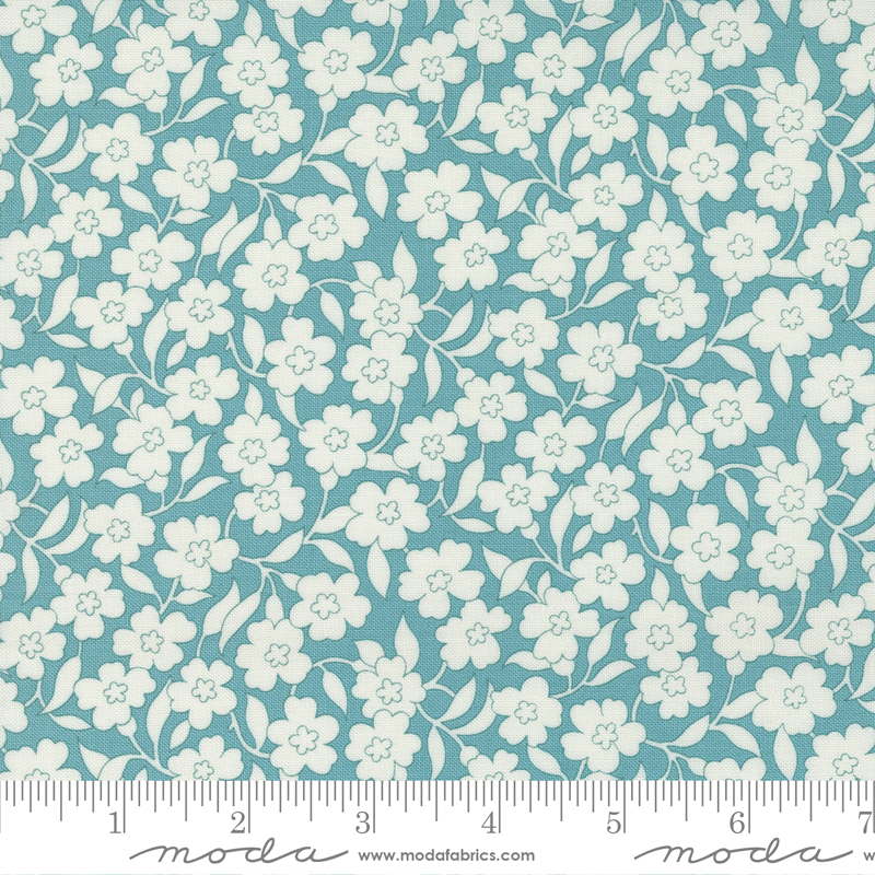 Flower Power Turquoise - Mellow Meadow Florals - Fabric