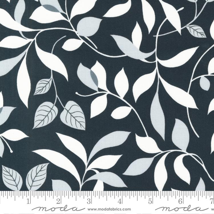Concrete Jungle Asphalt - Vining Blenders Leaf - Fabric