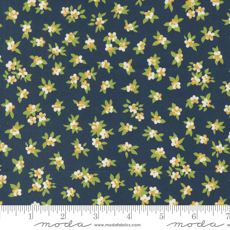 Chelsea Garden Lawns Navy - Quilt Fabric