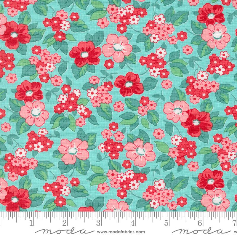 30s Playtime Aqua - Quilt Fabric