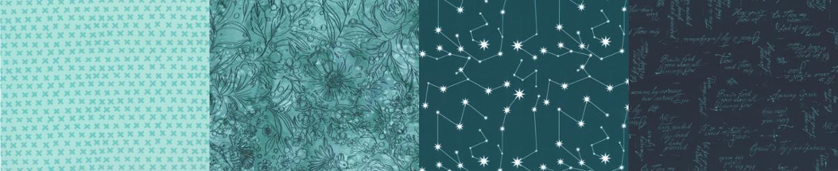 50 Years Of Moda Prussian Blue - Four in One Quilt Fabric