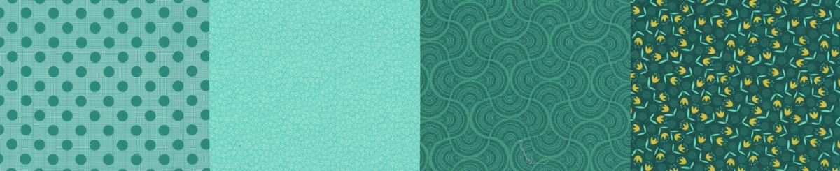 50 Years Of Moda Aqua - Four in One Quilt Fabric