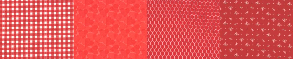 50 Years Of Moda Red - Four in One Quilt Fabric