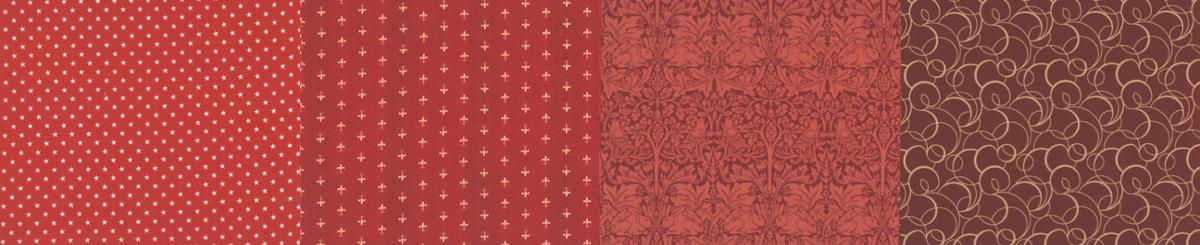 50 Years Of Moda Burgundy - Four in One Quilt Fabric